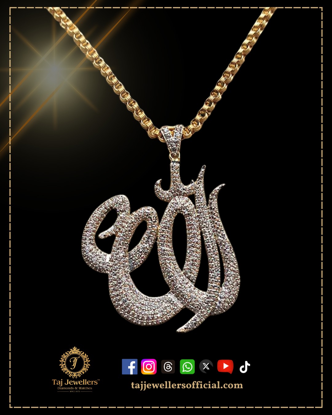 Gold Allah Name Locket